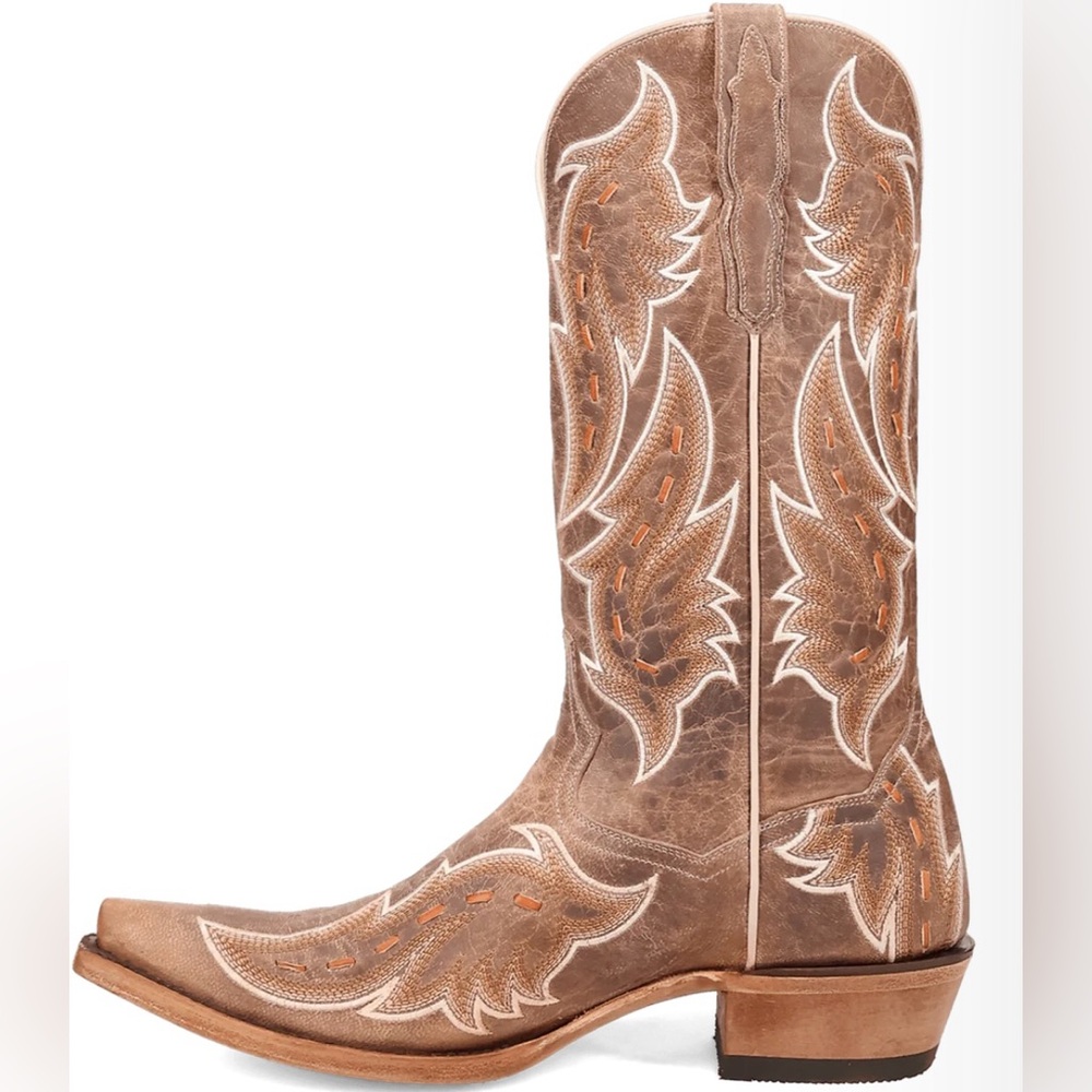 Dan Post NEW Men’s Racer Leather Boot Size 7 Snip Toe Cowboy Boots - Picture 3 of 6